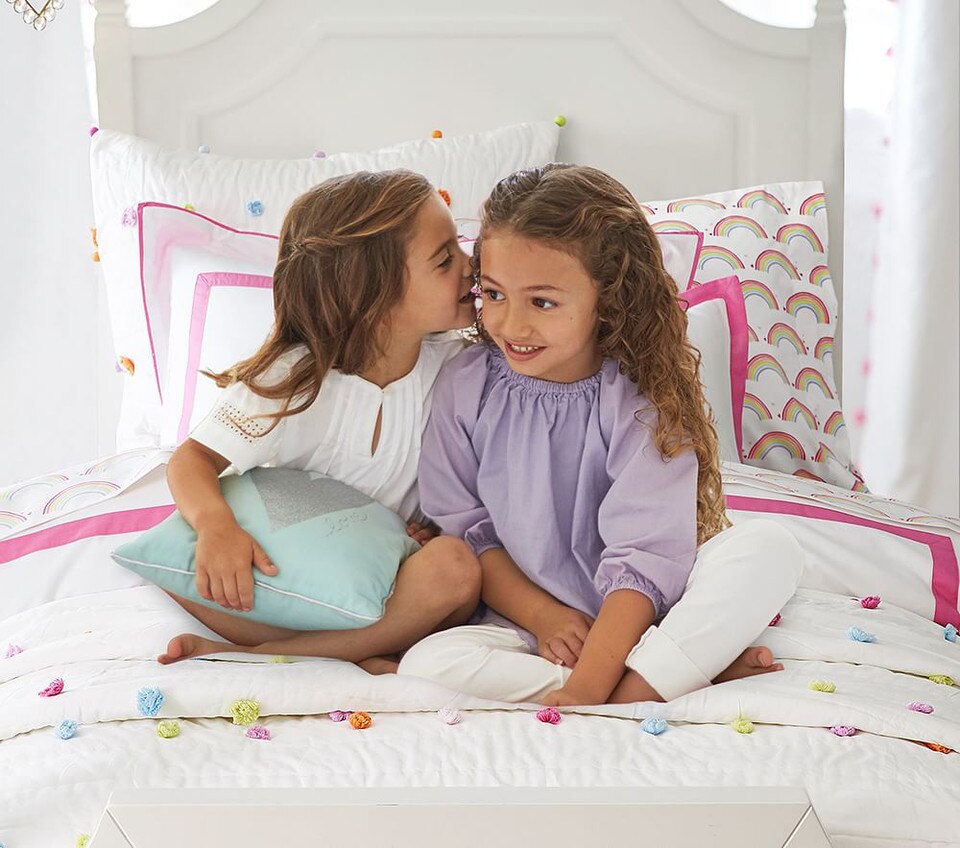 Bright Pom Pom Comforter Pottery Barn Kids UK